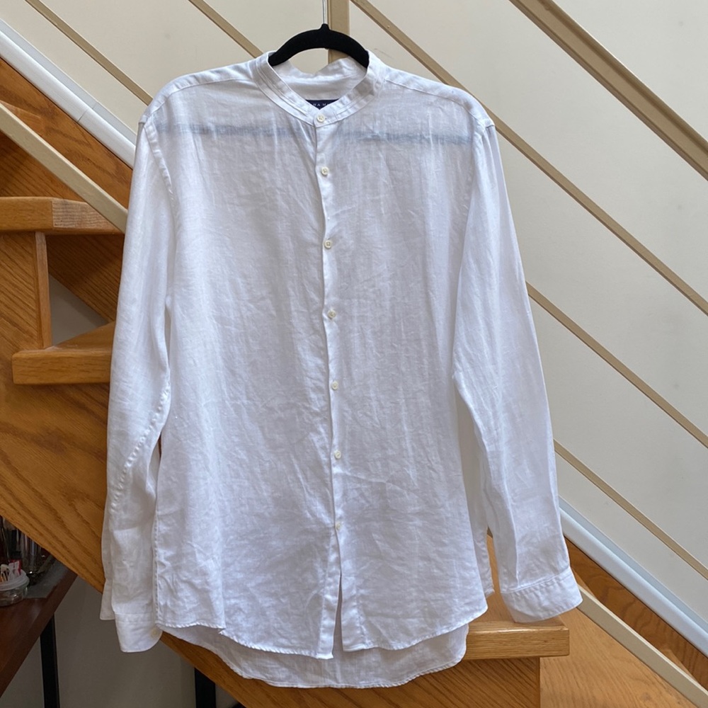 ⚡️LAST CHANCE⚡️ ZARA MAN | collarless men’s button down,  XL